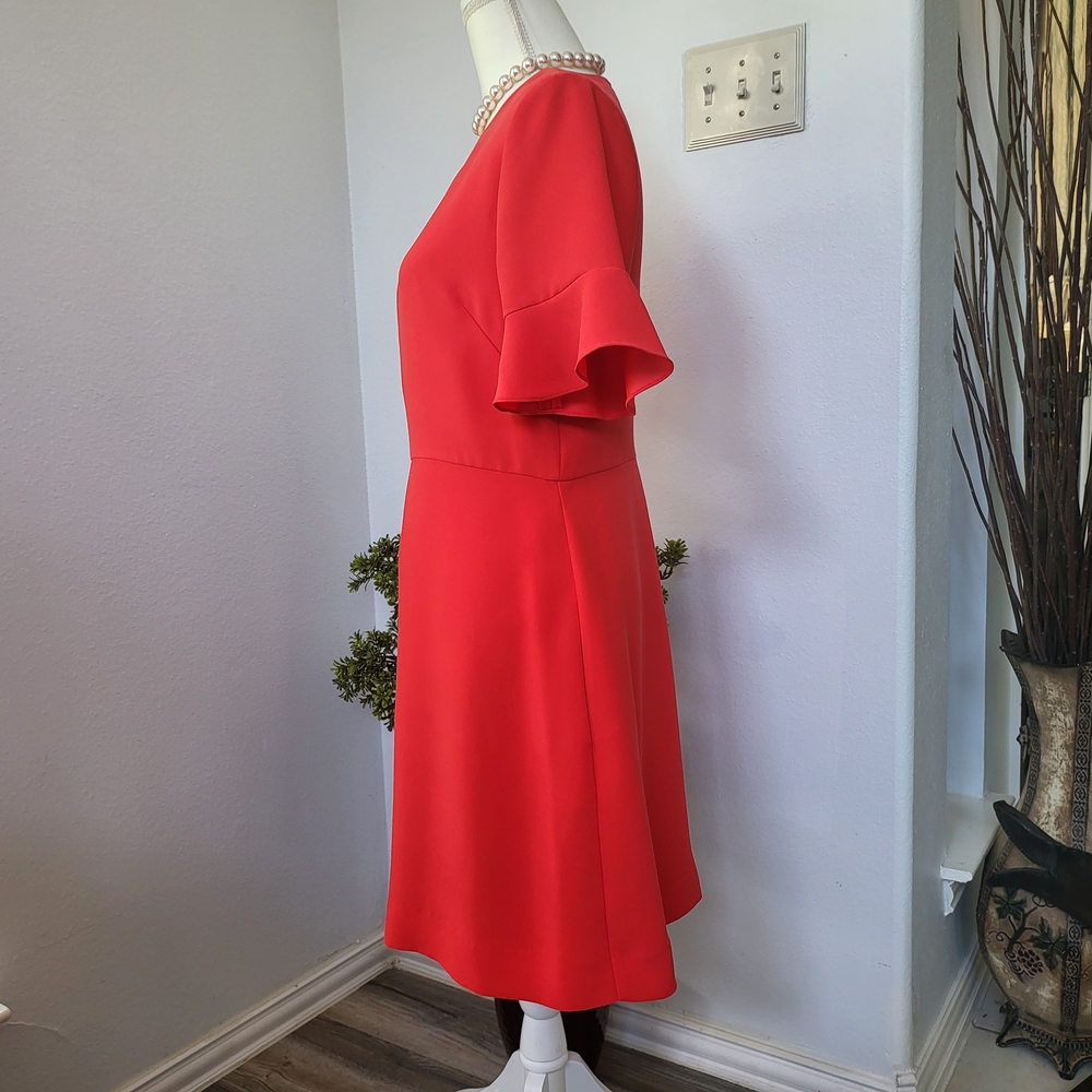 Banana Republic Elegant Red Ruffle Sleeve Dress - Picture 6 of 15